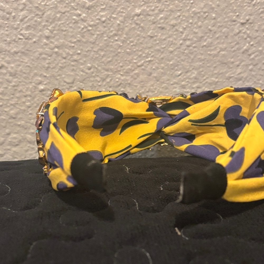Elegant Floral Yellow and Purple Headband - Picture 17 of 17